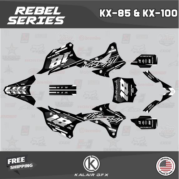 Kalair GFX Graphics Kit for Kawasaki KX85 (2014-2021) Rebel Series