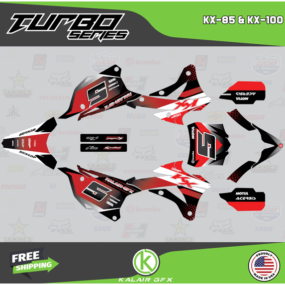 Kalair GFX Graphics Kit for Kawasaki KX85 (2014-2021) Turbo Series