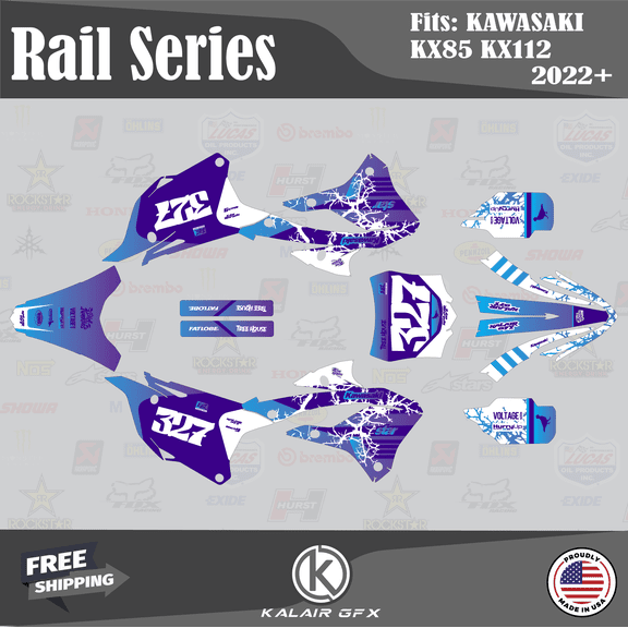 Kalair GFX Graphics Kit for Kawasaki KX85 (2022-2023) Rail Series