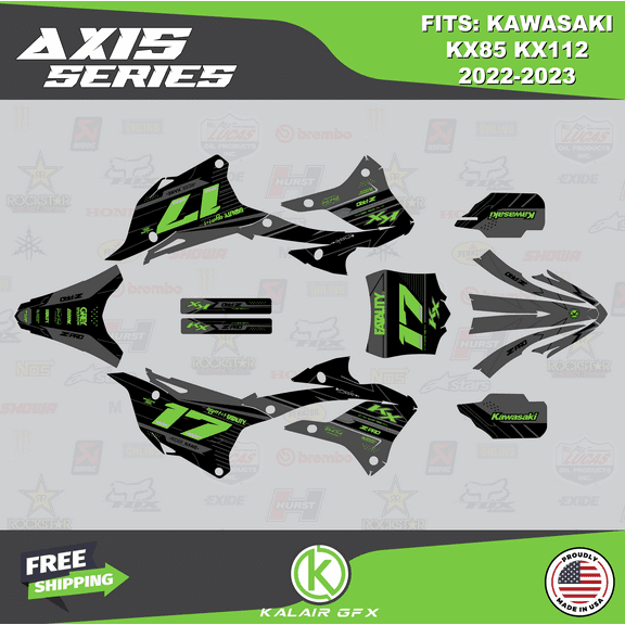 Kalair GFX Graphics Kit for Kawasaki KX85KX112 (2022-2023) Axis Series