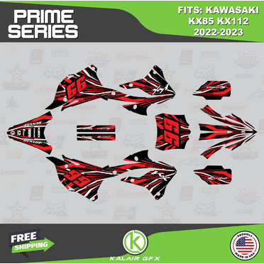 Kalair GFX Graphics Kit for Kawasaki KX85KX112 (2022-2023) Prime Series