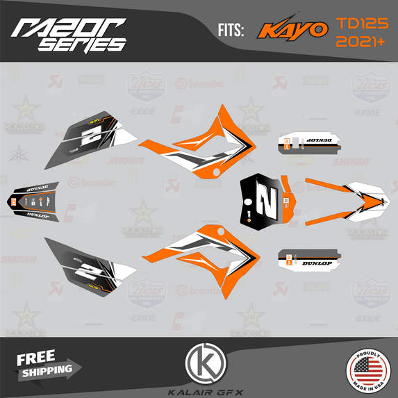 Kalair GFX Graphics Kit for Kayo PIT BIKE TD125 (2021+) Razor Series