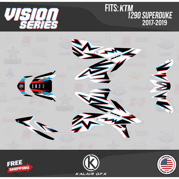 Kalair GFX Graphics Kit for Ktm 1290 SUPER DUKE (2017-2018) Vision Series