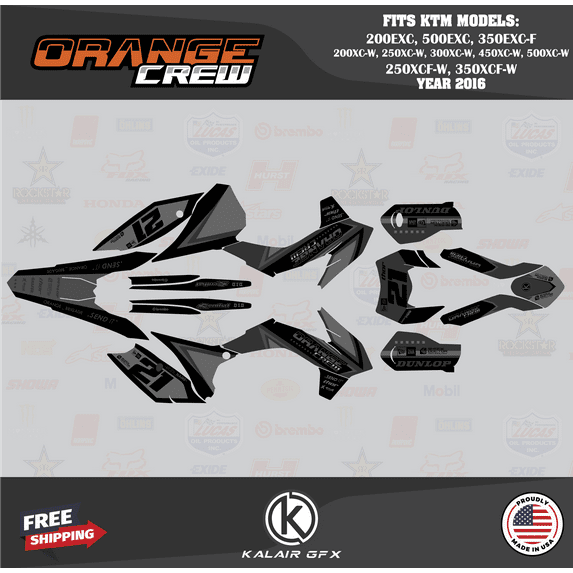 Kalair GFX Graphics Kit for Ktm 250XCF-W and 300XCF-W (2016) Ogcrew Series
