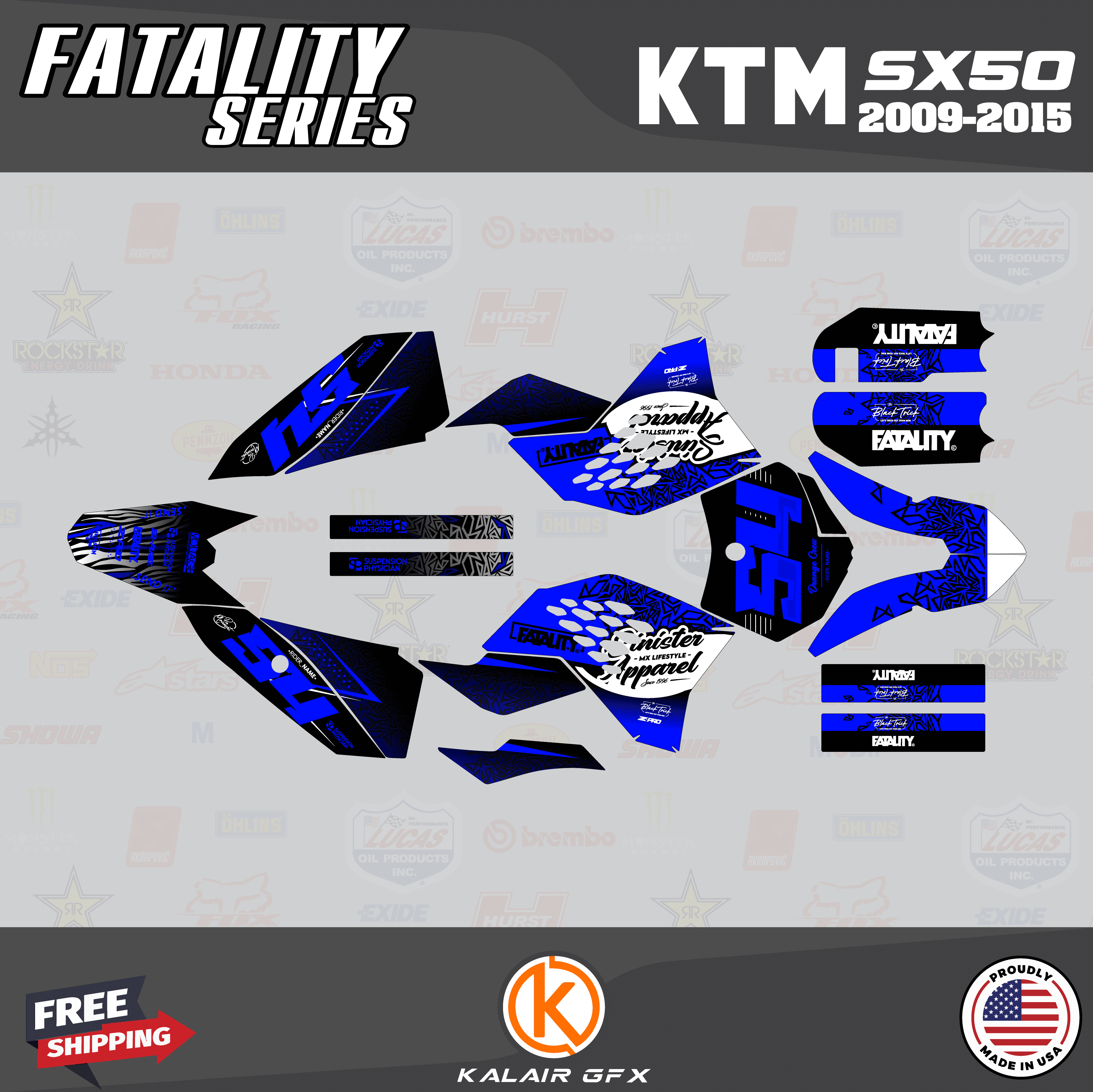 Ktm Mini Graphics Kalair GFX Graphics Kit for Ktm 50SX MINI Fatality Series - Walmart.com