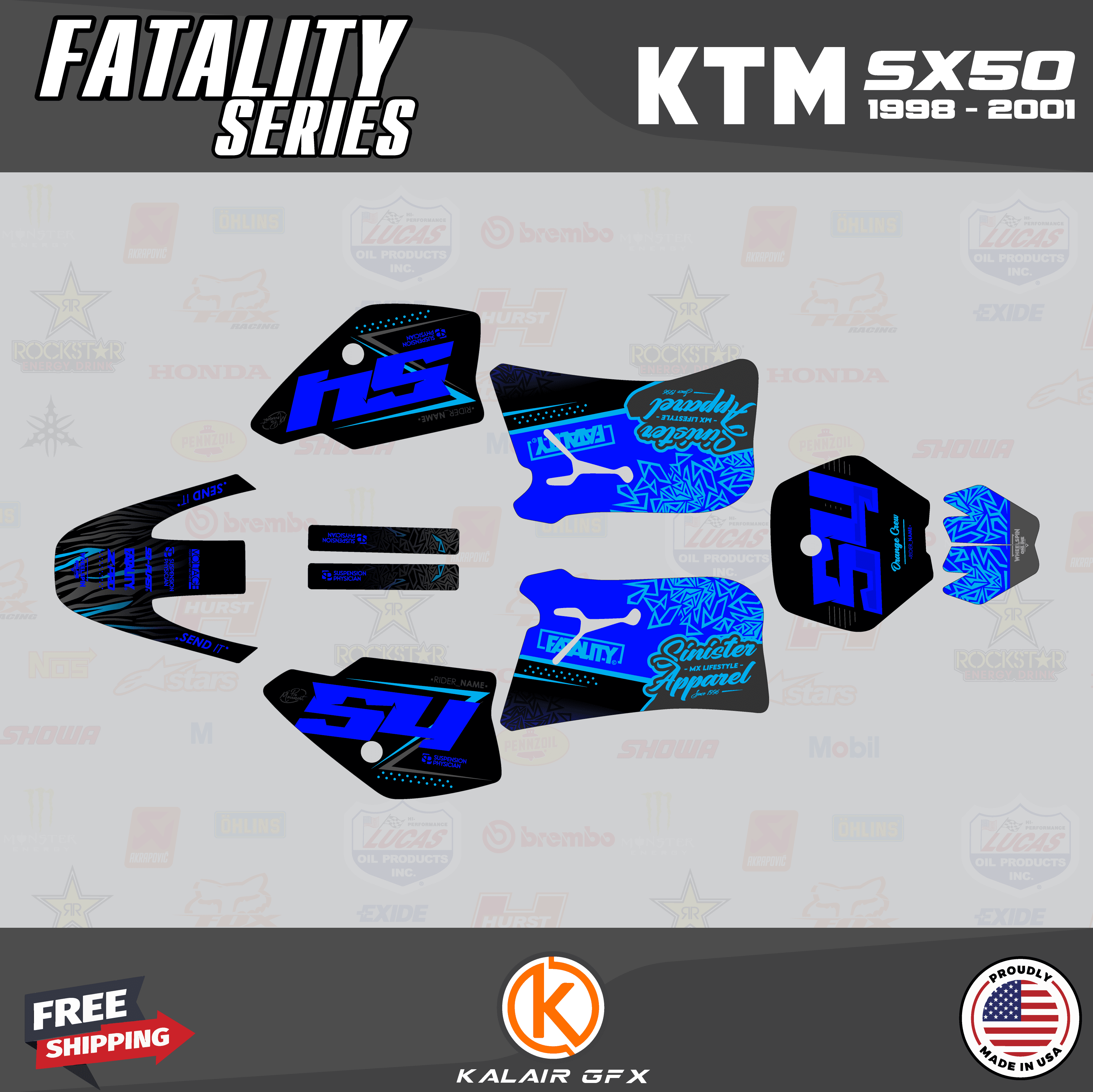 Kalair GFX Graphics Kit for Ktm 50SX MINI Fatality Series - Walmart.com