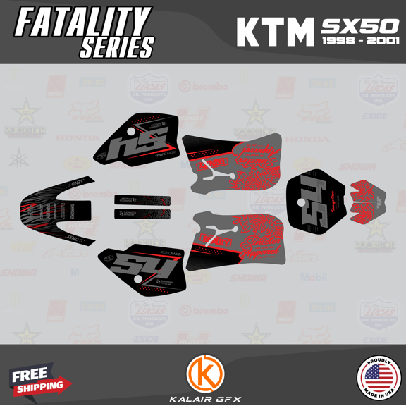 Kalair GFX Graphics Kit for Ktm 50SX MINI SX50 (1998-2001) Fatality Series