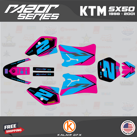 Kalair GFX Graphics Kit for Ktm 50SX MINI SX50 (1998-2001) Razor Series
