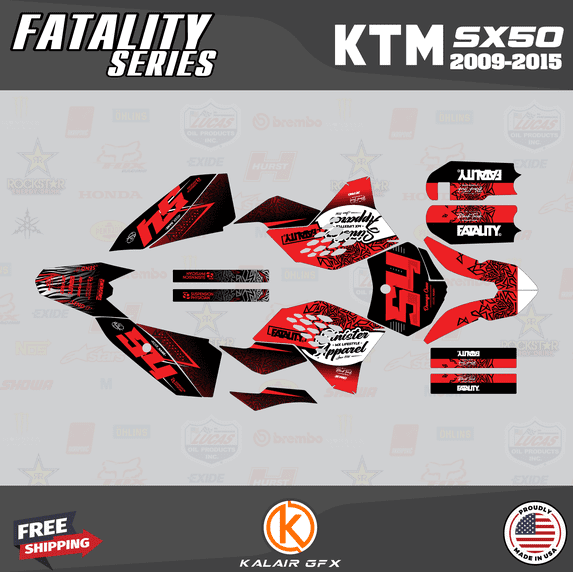 Kalair GFX Graphics Kit for Ktm 50SX MINI SX50 (2009-2015) Fatality Series