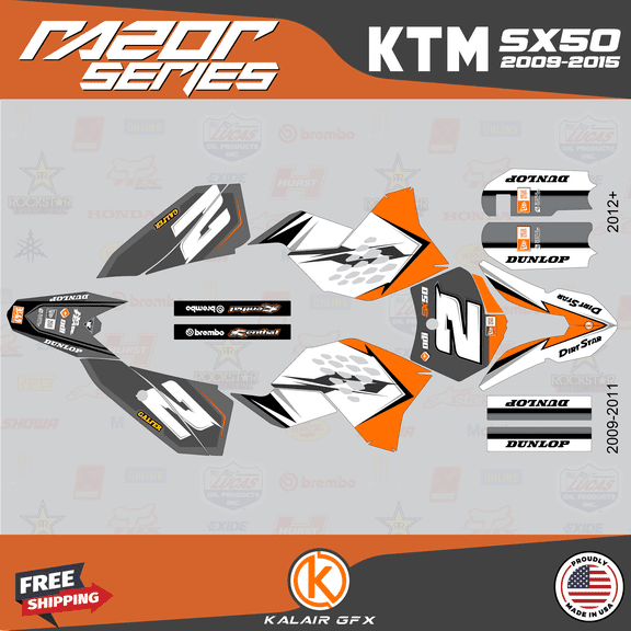 Kalair GFX Graphics Kit for Ktm 50SX MINI SX50 (2009-2015) Razor Series