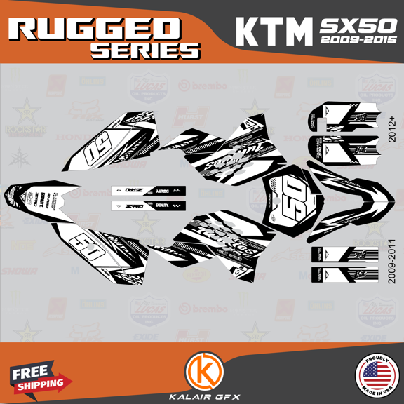 Kalair GFX Graphics Kit for Ktm 50SX MINI SX50 (2009-2015) Rugged Series