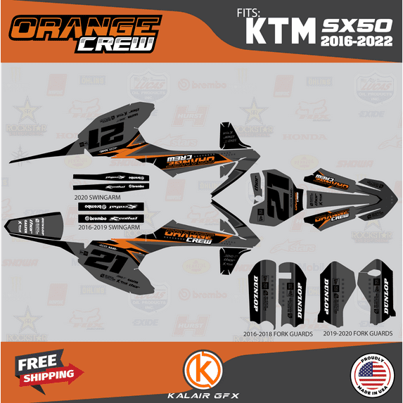 Kalair GFX Graphics Kit for Ktm 50SX MINI SX50 (2019) Crew Series