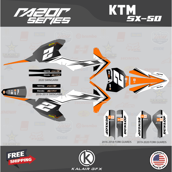 Kalair GFX Graphics Kit for Ktm 50SX MINI SX50 (2020-2023) Razor Series