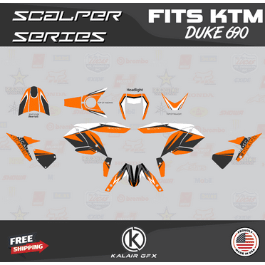 Kalair GFX Graphics Kit for Ktm 690 DUKE (2012-2020) Scalper Series