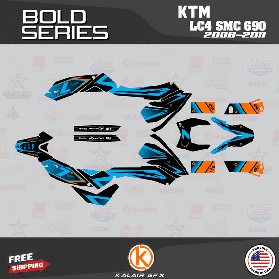 Kalair GFX Graphics Kit for Ktm 690 SMC (2008-2011) Bold Series