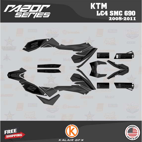 Kalair GFX Graphics Kit for Ktm 690 SMC (2008-2011) Razor Series
