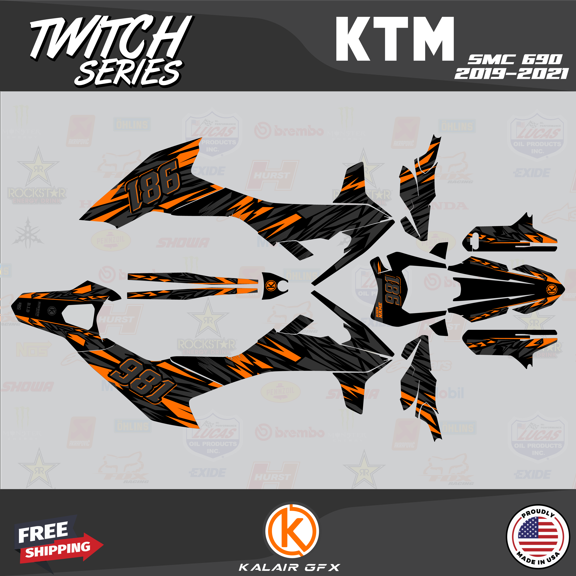 Kalair GFX Graphics Kit for Ktm 690 SMC-R (2019-2023) Twitch Series