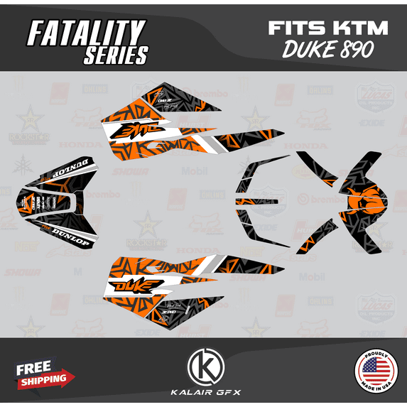 Kalair GFX Graphics Kit for Ktm DUKE 890 (2018-2023) Fatality Series