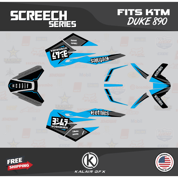 Kalair GFX Graphics Kit for Ktm DUKE 890 (2018-2023) Screech Series
