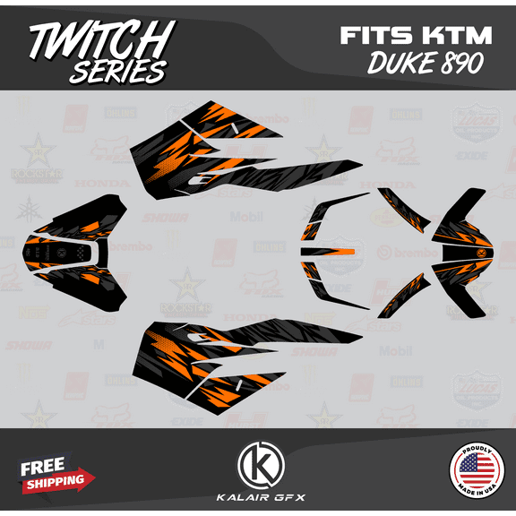 Kalair GFX Graphics Kit for Ktm DUKE 890 (2018-2023) Twitch Series