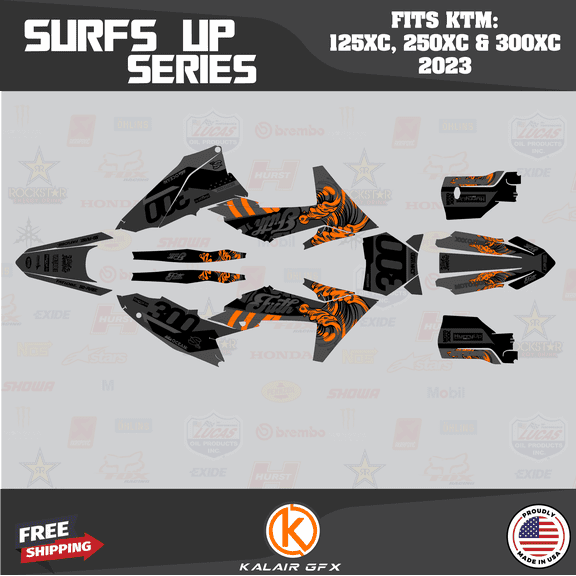 Kalair GFX Graphics Kit for Ktm KTM Enduro 2-Stroke 125XC,250XC and 300XC (2023) Surfsup Series