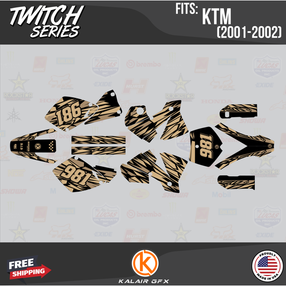 Kalair GFX Graphics Kit for Ktm SX SXF 125-250-350-450 (2001-2002) Twitch Series