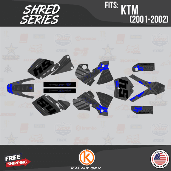 Kalair GFX Graphics Kit for Ktm SX SXF 125,250,380,520,525 (2001-2002) Shred Series