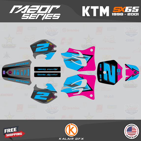 Kalair GFX Graphics Kit for Ktm SX65 (1998-2001) Razor Series