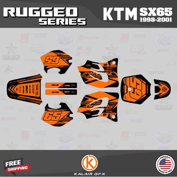 Kalair GFX Graphics Kit for Ktm SX65 (1998-2001) Rugged Series