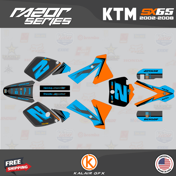 Kalair GFX Graphics Kit for Ktm SX65 (2002-2008) Razor Series