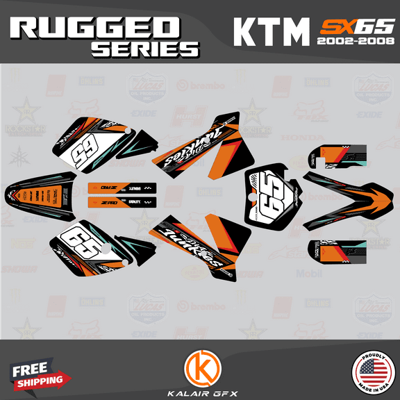 Kalair GFX Graphics Kit for Ktm SX65 (2002-2008) Rugged Series