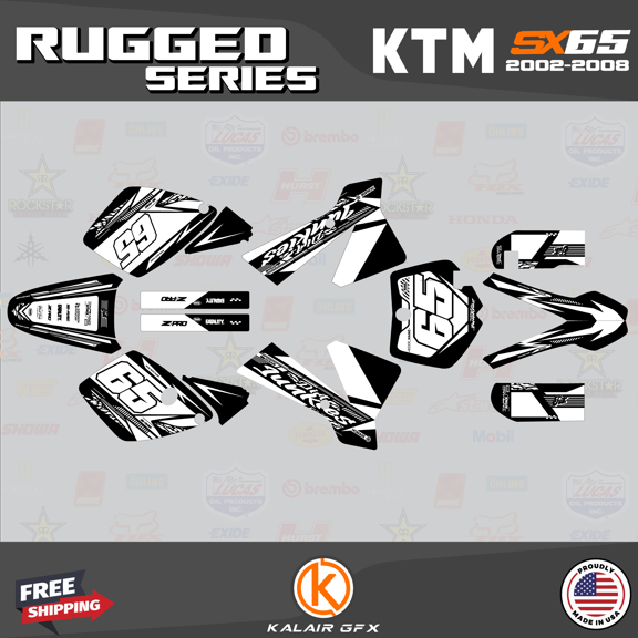 Kalair GFX Graphics Kit for Ktm SX65 (2002-2008) Rugged Series