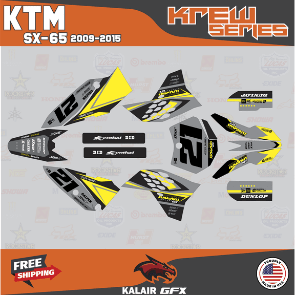 Kalair GFX Graphics Kit for Ktm SX65 (2009-2015) Krew Series