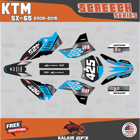 Kalair GFX Graphics Kit for Ktm SX65 (2009-2015) Screech Series
