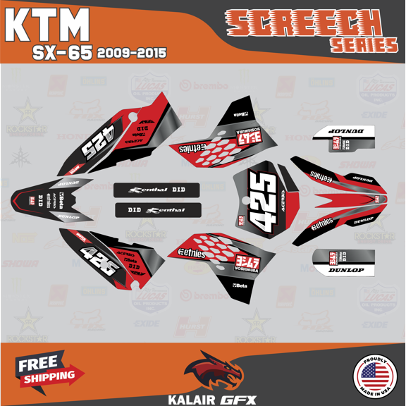 Kalair GFX Graphics Kit for Ktm SX65 (2009-2015) Screech Series