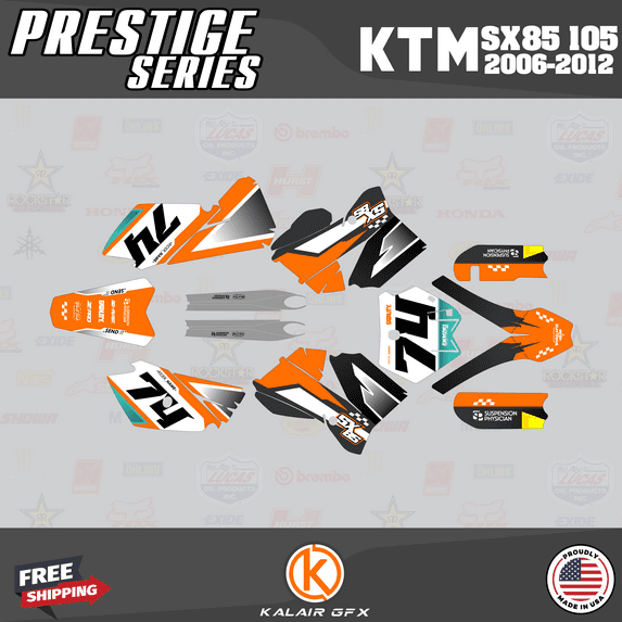 Kalair GFX Graphics Kit for Ktm SX85 SX105 (2006-2012) Prestige Series