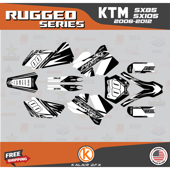 Kalair GFX Graphics Kit for Ktm SX85 SX105 (2006-2012) Rugged Series
