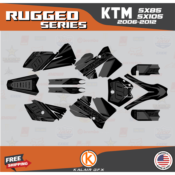 Kalair GFX Graphics Kit for Ktm SX85 SX105 (2006-2012) Rugged Series