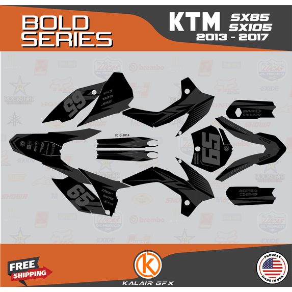 Kalair GFX Graphics Kit for Ktm SX85 SX105 (2013-2017) Bold Series