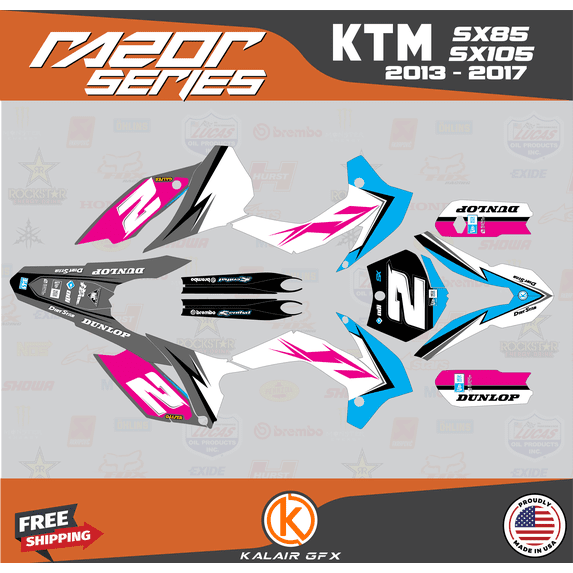 Kalair GFX Graphics Kit for Ktm SX85 SX105 (2015-2017) Razor Series