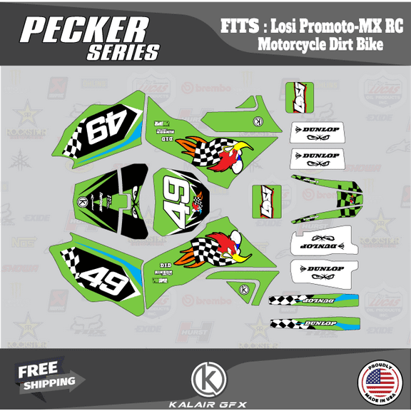 Kalair GFX Graphics Kit for Losi PROMOTO RC (All Years) Pecker Series