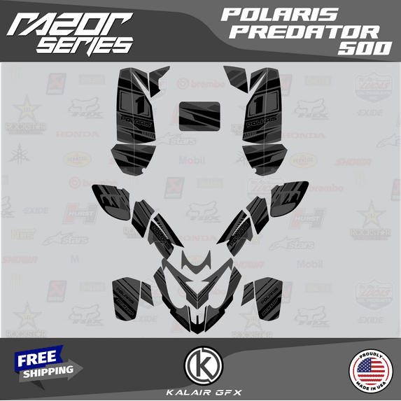Kalair GFX Graphics Kit for Polaris ATV PREDATOR 500 (2002-2011) Razor Series