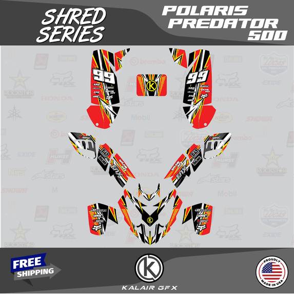Kalair GFX Graphics Kit for Polaris ATV PREDATOR 500 (2002-2011) Shred Series