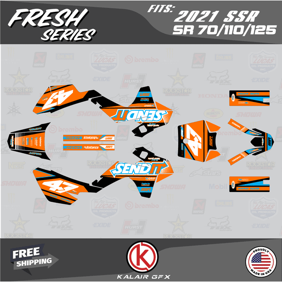 Kalair GFX Graphics Kit for SSR SR70, SR110 and SR125 (2021) Fresh Series