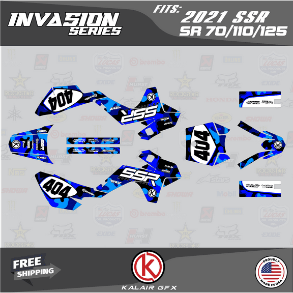 Kalair GFX Graphics Kit for SSR SR70, SR110 and SR125 (2021) Invasion Series