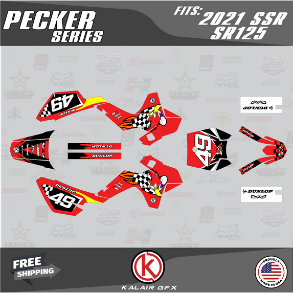 Kalair GFX Graphics Kit for SSR SR70, SR110 and SR125 (2021) Pecker Series