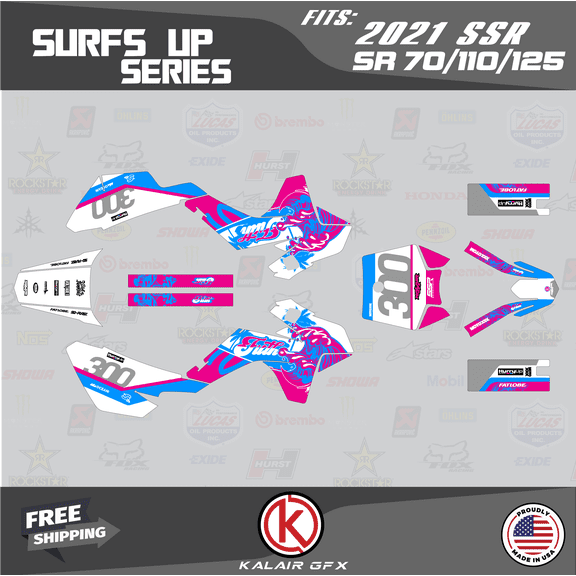 Kalair GFX Graphics Kit for SSR SR70, SR110 and SR125 (2021) Surfsup Series