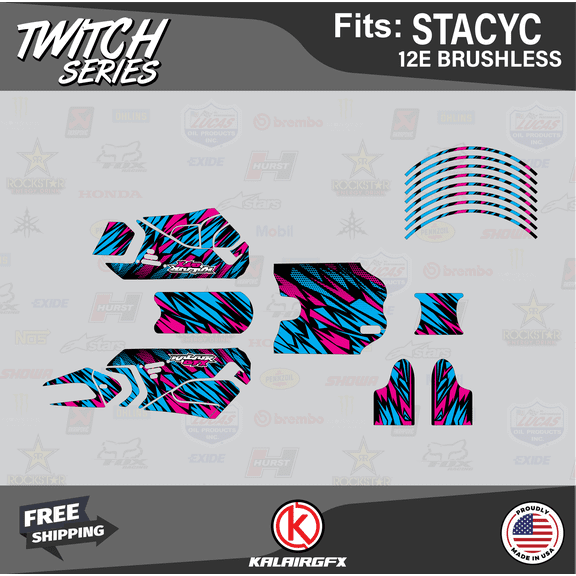 Kalair GFX Graphics Kit for Stacyc 12E BRUSHLESS (All Years) Twitch Series