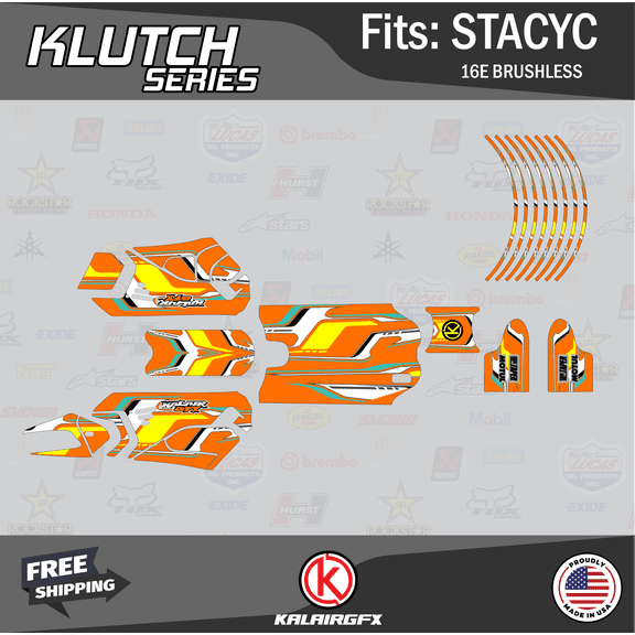 Kalair GFX Graphics Kit for Stacyc 16E BRUSHLESS (All Years) Klutch Series