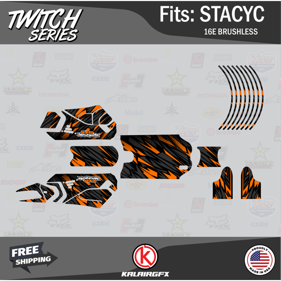 Kalair GFX Graphics Kit for Stacyc 16E BRUSHLESS (All Years) Twitch Series